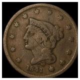 1841 Braided Hair Large Cent LIGHTLY CIRCULATED