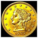 1907 Liberty Head $2.5 Gold Quarter Eagle CLOSELY