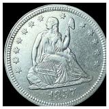1857 Silver Seated Liberty Quarter CHOICE AU