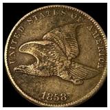 1858 Copper-Nickel Flying Eagle Cent NEARLY UNCIRC
