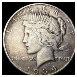 1934-D Peace Silver Dollar NEARLY  UNCIRCULATED
