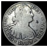 1797-Mo FM Silver 8 Reales NEARLY UNCIRCULATED