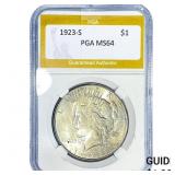 1923-S Silver Peace Dollar PGA MS64