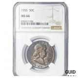 1955 Franklin Half Dollar NGC MS66