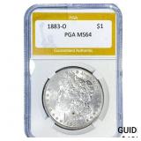 1883-O Morgan Silver Dollar PGA MS64