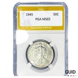 1945 Walking Liberty Half Dollar PGA MS65