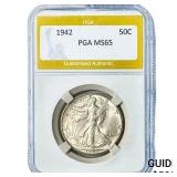 1942 Walking Liberty Half Dollar PGA MS65