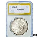 1882-S Morgan Silver Dollar PGA MS64