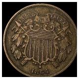 1864 Bronze Two-Cent Piece CLOSELY UNCIRCULATED