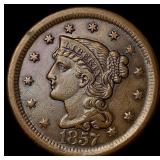 1857 Braided Hair Large Cent UNCIRCULATED
