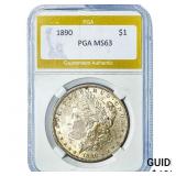 1890 Morgan Silver Dollar PGA MS63