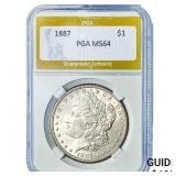 1887 Morgan Silver Dollar PGA MS64