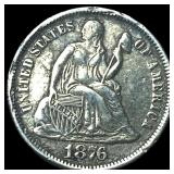 1876 Seated Liberty Dime LIGHTLY CIRCULATED