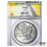 1887 Morgan Silver Dollar ANACS MS62