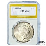1923-S Silver Peace Dollar PGA MS64
