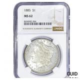 1885 Morgan Silver Dollar NGC MS62