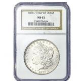1878 7TF Morgan Silver Dollar NGC MS62 Rev of 78