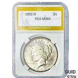 1922-D Silver Peace Dollar PGA MS64