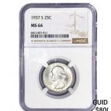 1937-S Washington Silver Quarter NGC MS66