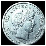 1914-S Silver Barber Dime LIGHTLY CIRCULATED