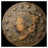 1824 Coronet Head Large Cent LIGHTLY CIRCULATED