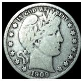 1909 Barber Half Dollar NEARLY UNCIRCULATED