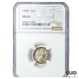 1906 Barber Dime NGC MS61