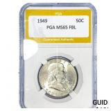 1949 Franklin Half Dollar PGA MS65 FBL