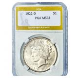 1922-D Silver Peace Dollar PGA MS64