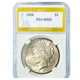 1926 Silver Peace Dollar PGA MS63