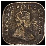 1910 Ceylon Silver 5 Cents