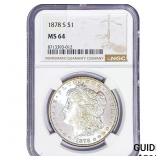 1878-S Morgan Silver Dollar NGC MS64