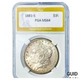 1881-S Morgan Silver Dollar PGA MS64