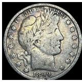 1899 Silver Barber Half Dollar NEARLY  UNCIRCULAT