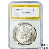 1885-O Morgan Silver Dollar PGA MS63