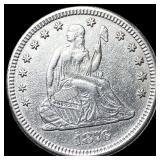 1876 Silver Seated Liberty Quarter CLOSELY  UNCIR