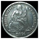 1876-CC Silver Dime NEARLY UNCIRCULATED