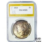 1923 Silver Peace Dollar PGA MS65