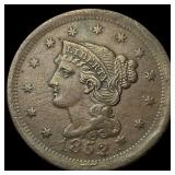 1852 Braided Hair Large Cent CLOSELY  UNCIRCULATE