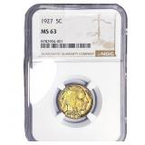 1927 Buffalo Nickel NGC MS63