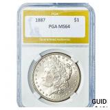 1887 Morgan Silver Dollar PGA MS64