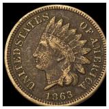 1863 Copper-Nickel Indian Head Cent NEARLY UNCIRCU