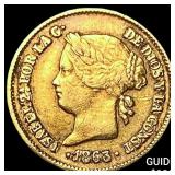 1863 Philippines Gold 1 Peso .0476 AGW
