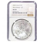 2000 Silver Eagle NGC MS69