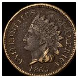 1863 Copper-Nickel Indian Head Cent NEARLY UNCIRCU