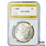 1883 Morgan Silver Dollar PGA MS65