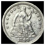 1849 Seated Liberty Silver Half Dime CHOICE  AU