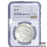 1923-S Silver Peace Dollar NGC MS62