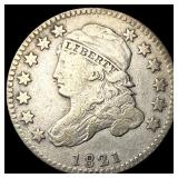 1821 Silver Capped Bust Dime NEARLY  UNCIRCULATED