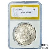 1883-O Morgan Silver Dollar PGA MS64
